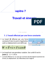 Chapitre 7- Travail et énergie