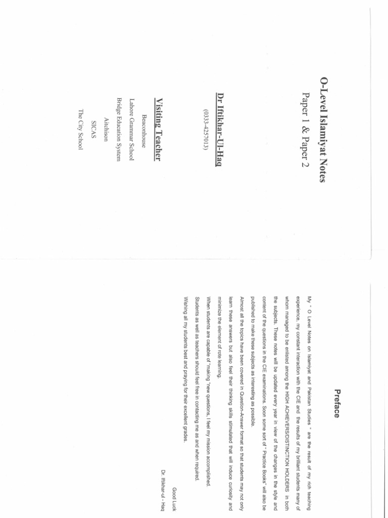 IGCSE Islamiyat Notes | PDF