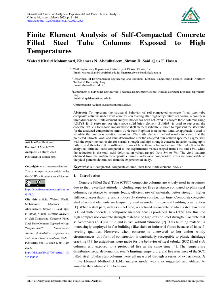 Finite Element Analysis of | PDF | Strength Of Materials | Deformation ...