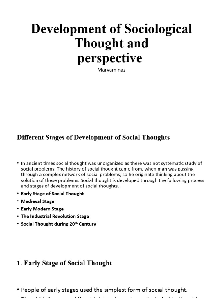 Development of Sociological Thought and 22092023 021321pm PDF