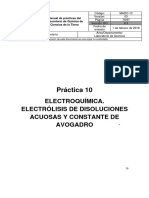 Práctica 10 Electroquimica Electrolisis