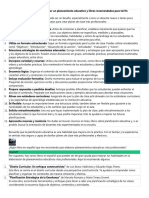 Sugerencias para Elaborar Un Planeamiento Educativo y Libros Recomendados para Tal Fin