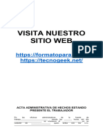 Visita Nuestro Sitio Web: Acta Administrativa de Hechos Estando Presente El Trabajador