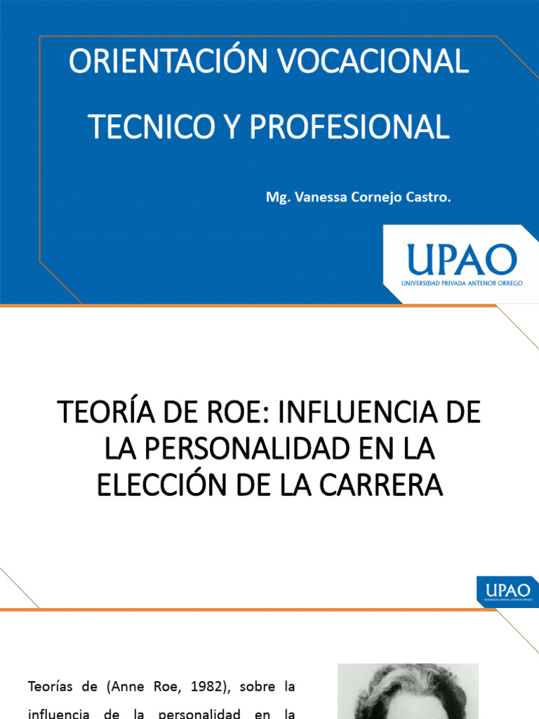 Teoría de Anne Roe en Elección Vocacional | PDF | Motivación | Motivacional