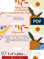 Conditioning Factors Concerning Carbohydrates