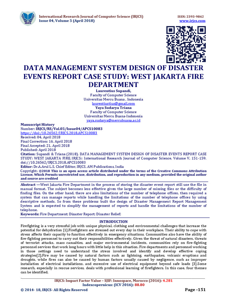 Data Management System Design of Disaste | PDF | Emergency Management ...