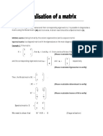 Diagonalisation of A Matrix Notes