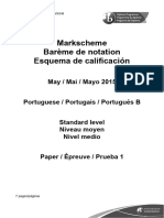 Portuguese B Paper 1 SL Markscheme