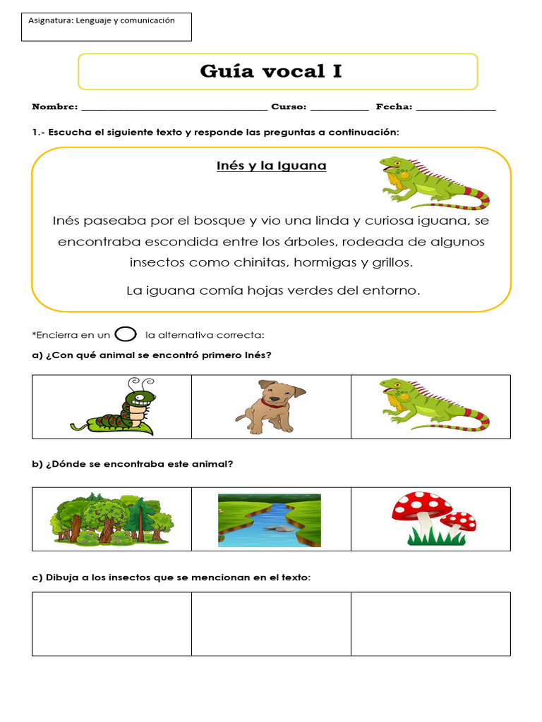 Guía Vocal I | PDF | Artes del Lenguaje y Comunicación