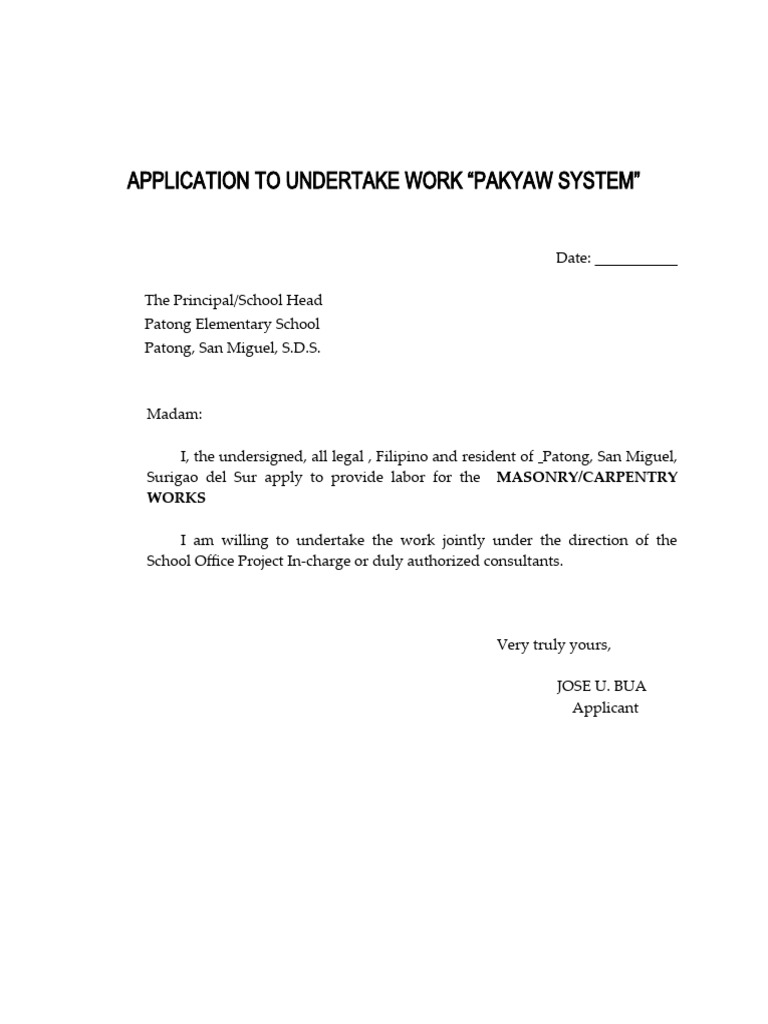Pakyaw System Work Application | PDF | Justice | Crime & Violence