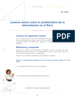 Actividad 05 Leemos Textos Sobre La Problemática de La Alimentación en El Perú
