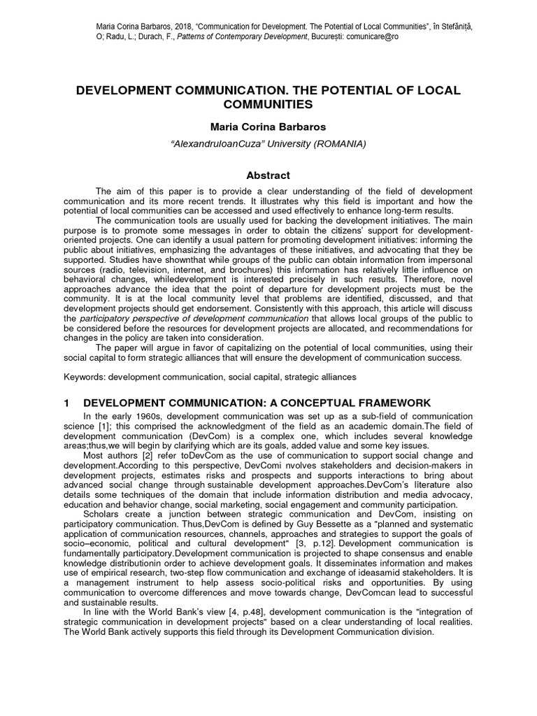 Local Communities in Development Communication | PDF | Social Capital ...
