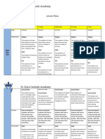 St. Clare Catholic Academy: Lesson Plans