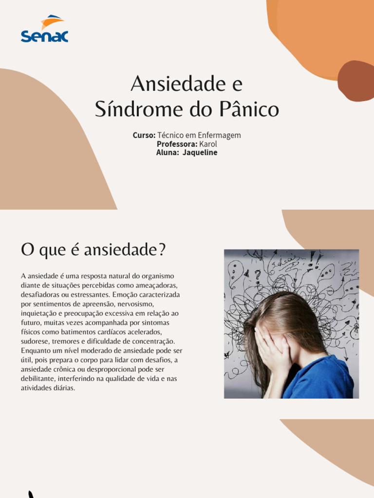 Sintomas e Tratamento da Ansiedade | PDF | Transtorno de pânico | Ansiedade