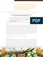Evaluación Del Sistema Agroforestal CACAO (Theobroma Cacao L.) MEDIANTE Indicadores de Calidad de Suelo en Tabasco, México