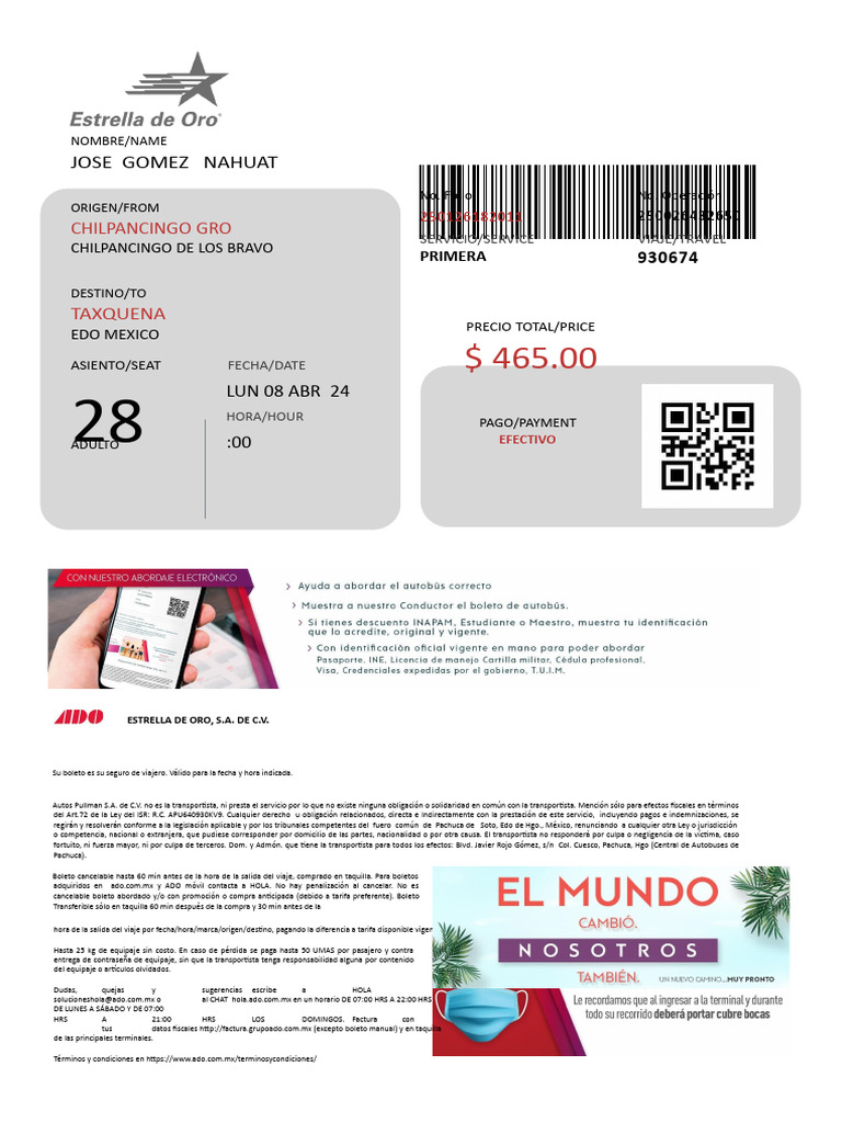 Boleto Estrella De Oro 24 Pdf Hospital Cremación