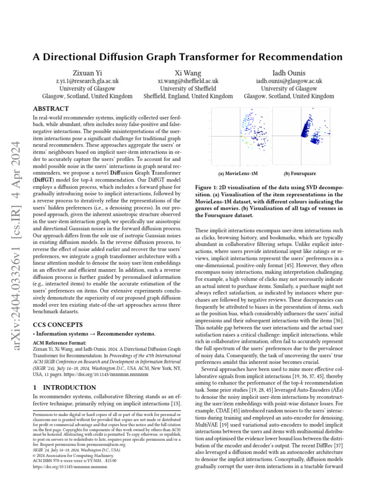 A Directional Diffusion Graph Transformer For Recommendation | PDF ...