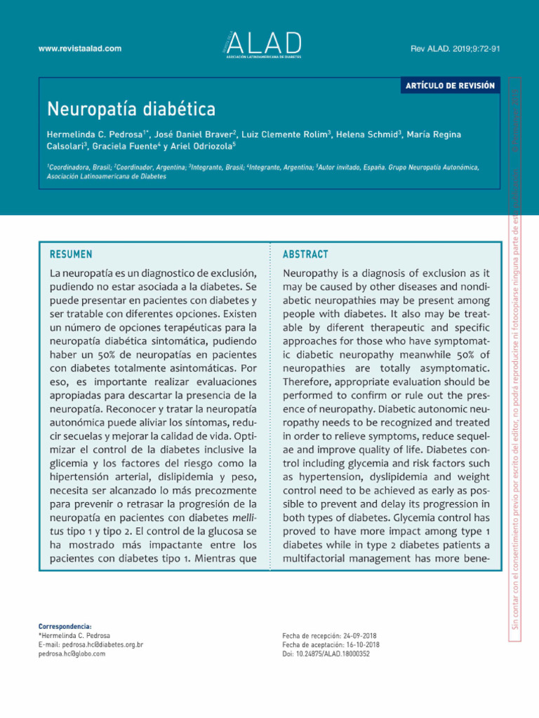 Neuropatia-Diabetica ALAD 2019 | PDF