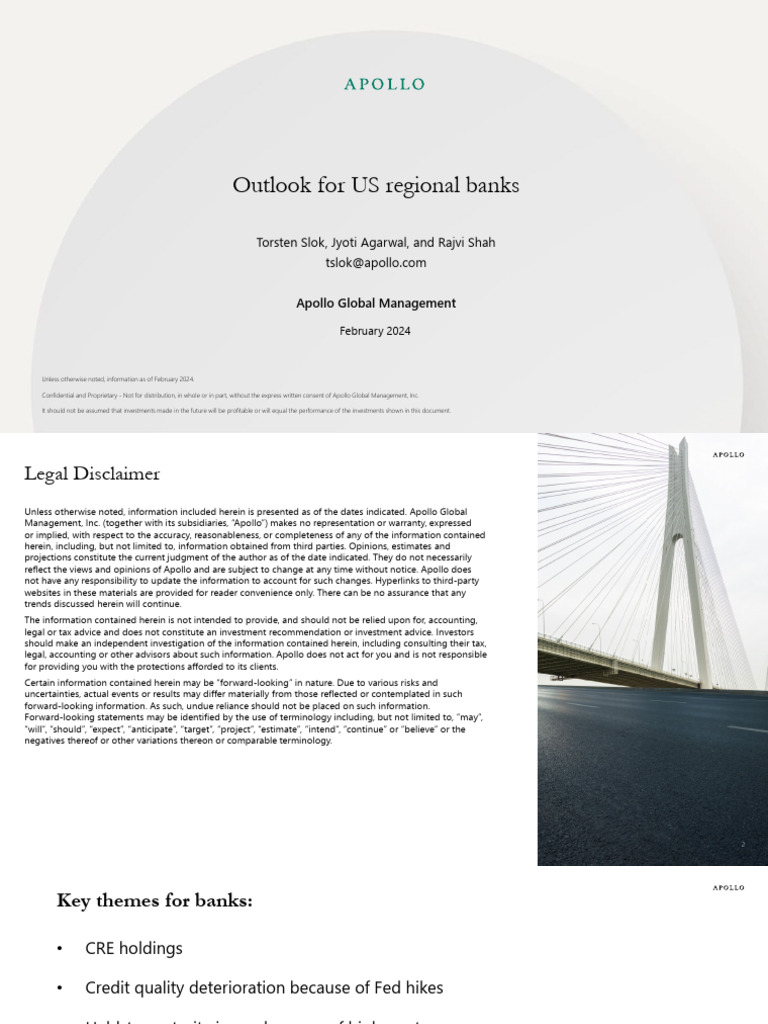 Apollo Outlook For US Regional Banks 1707758510 | PDF | Banks | Federal ...
