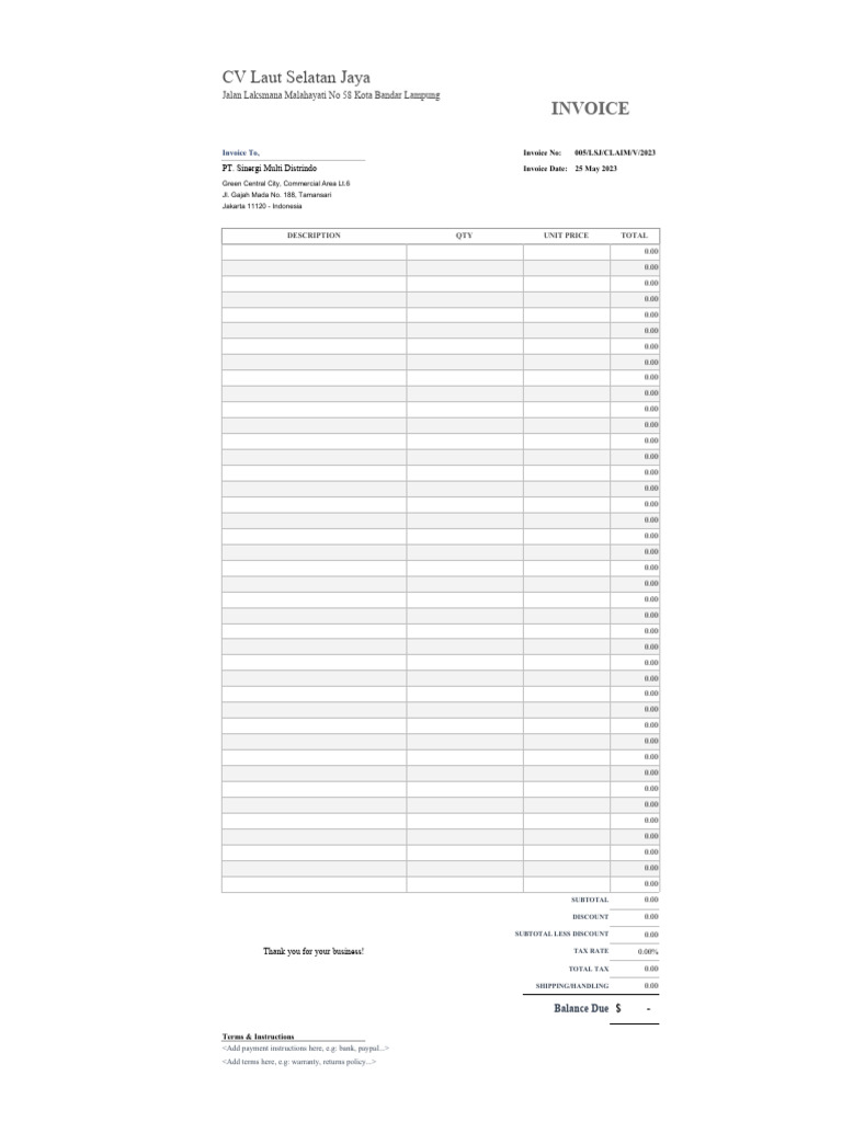 Invoice 005/LSJ/CLAIM/V/2023 Details | PDF | Business Documents
