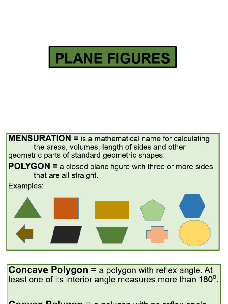 A.1 PLANE FIGURES For POSTING | PDF | Area | Elementary Geometry