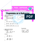 Propiedades de La Radicacion para Quinto de Primaria