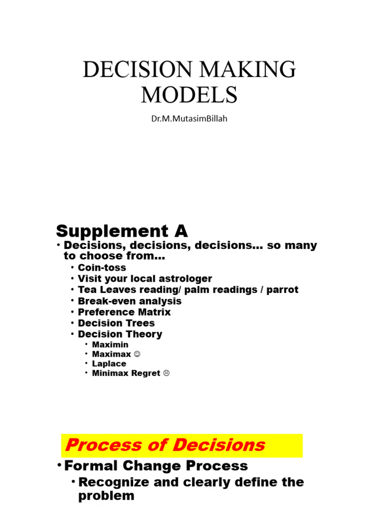 Decision Making Models Guide | PDF