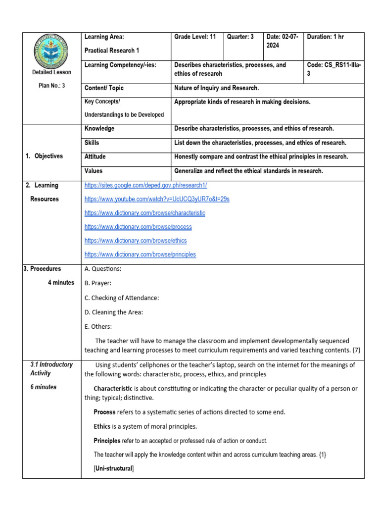 Practical Research 1 Day 3 | PDF | Methodology | Qualitative Research