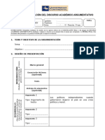 Ficha de Planifcación Discurso Argumentativo