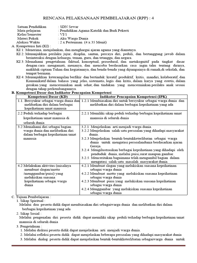 Contoh RPP | PDF