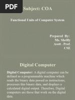 Subject: COA: Functional Units of Computer System