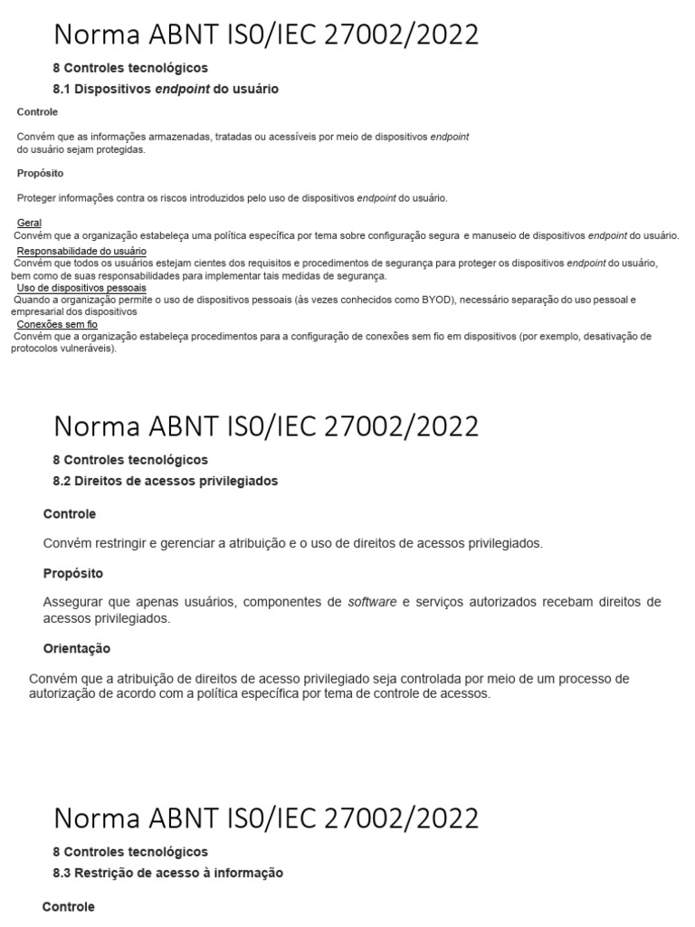 Controles Tecnológicos na ISO 27002:2022 | PDF | Testes de software ...