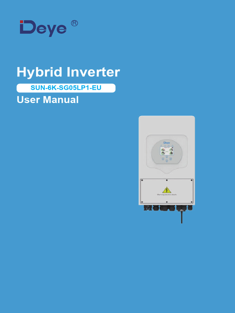 Manual Deye Hybrid 6k Sg05 Comprimido | PDF | Solar Panel | Power Inverter