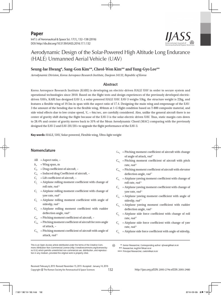 Aerodynamic Design of The Solar-Powered High Altitude Long Endurance ...