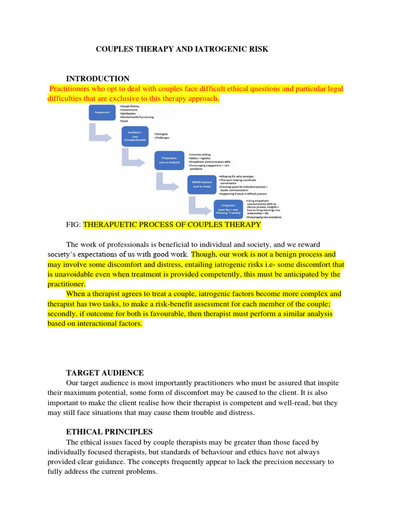 Ethical Dilemmas in Couples Therapy | PDF | Psychotherapy | Marriage