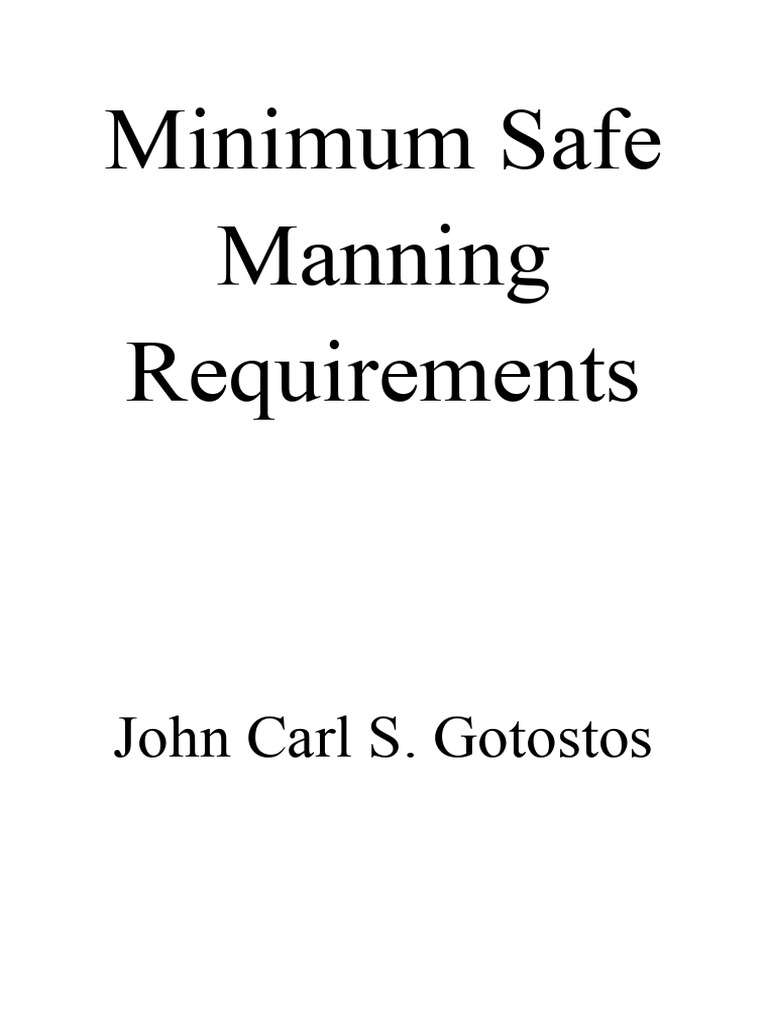 Minimum Safe Manning Requirements PDF Transport Water Transport