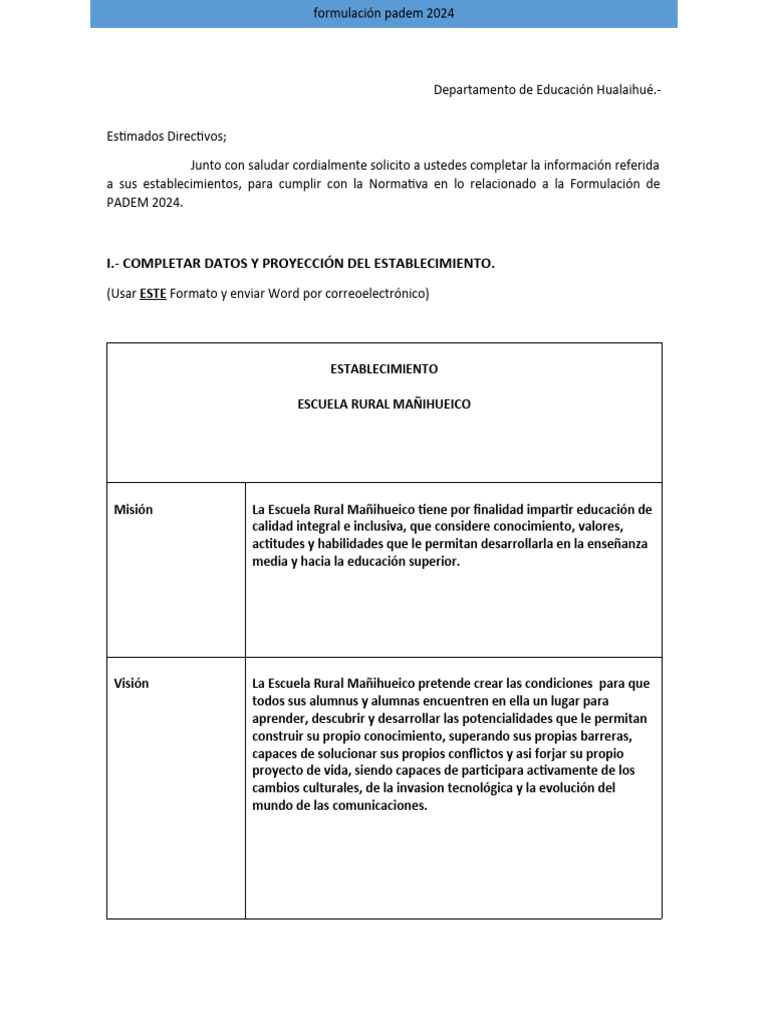 Padem 2024 Establecimientos | PDF | Plan de estudios | Maestros