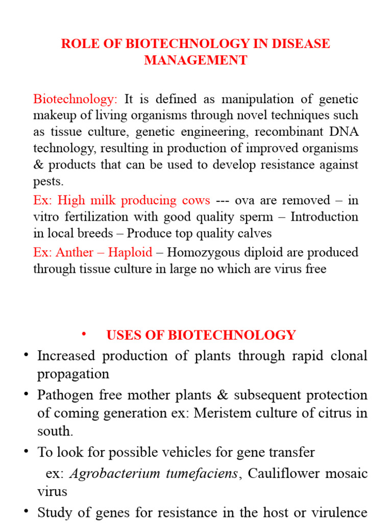 Biotechnology in Disease Management | PDF | Polymerase Chain Reaction ...