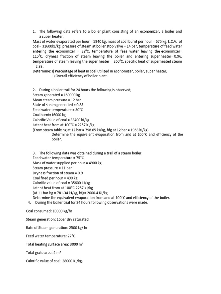 Boiler Efficiency and Heat Calculations | PDF | Boiler | Steam