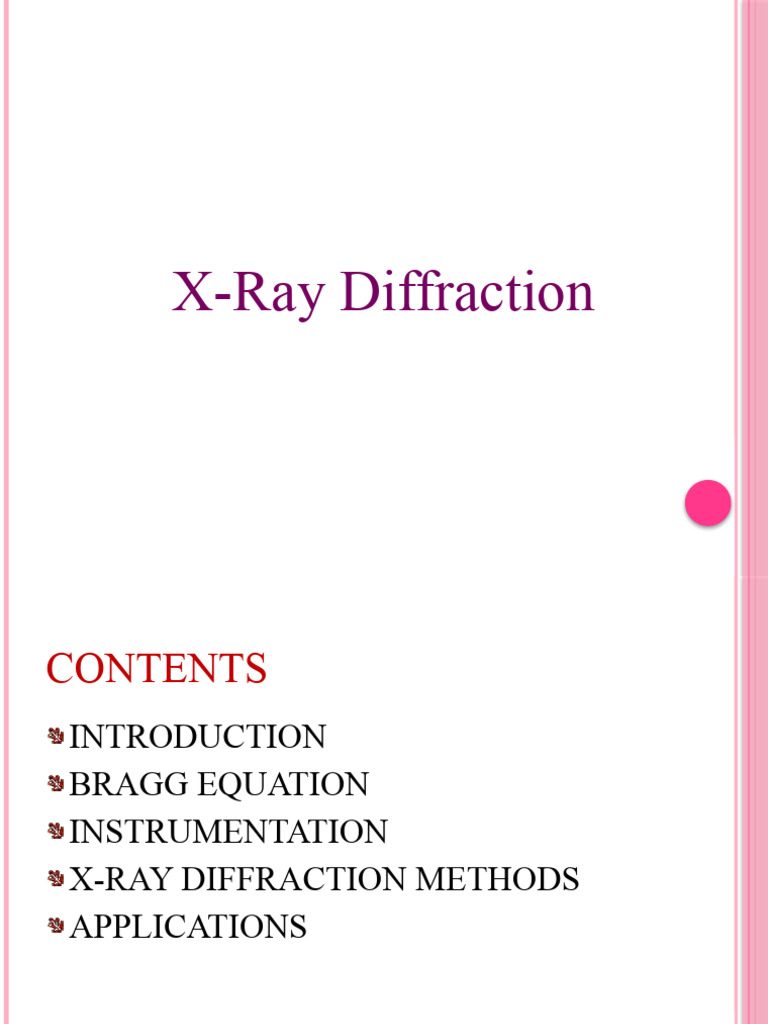 X-Ray Diffraction | PDF | X Ray Crystallography | Electromagnetic Radiation