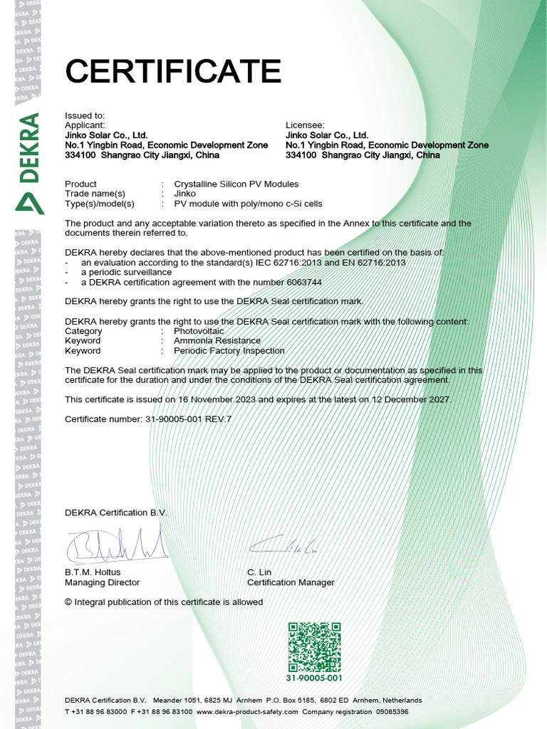 Ammonia dg cert 6172115a 50 download free pdf solar panel