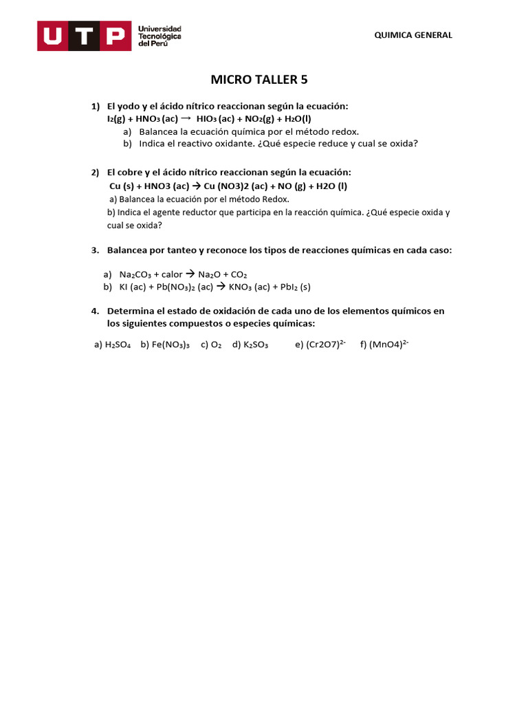 Micro Taller 5 | PDF | Ciencia y matemáticas