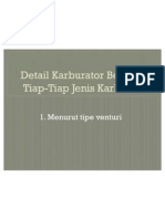 Detail Karburator Berdasar Tiap-Tiap Jenis Karburator