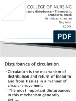 Circulatory Disturbance - Thombosism, Emolism, Shock