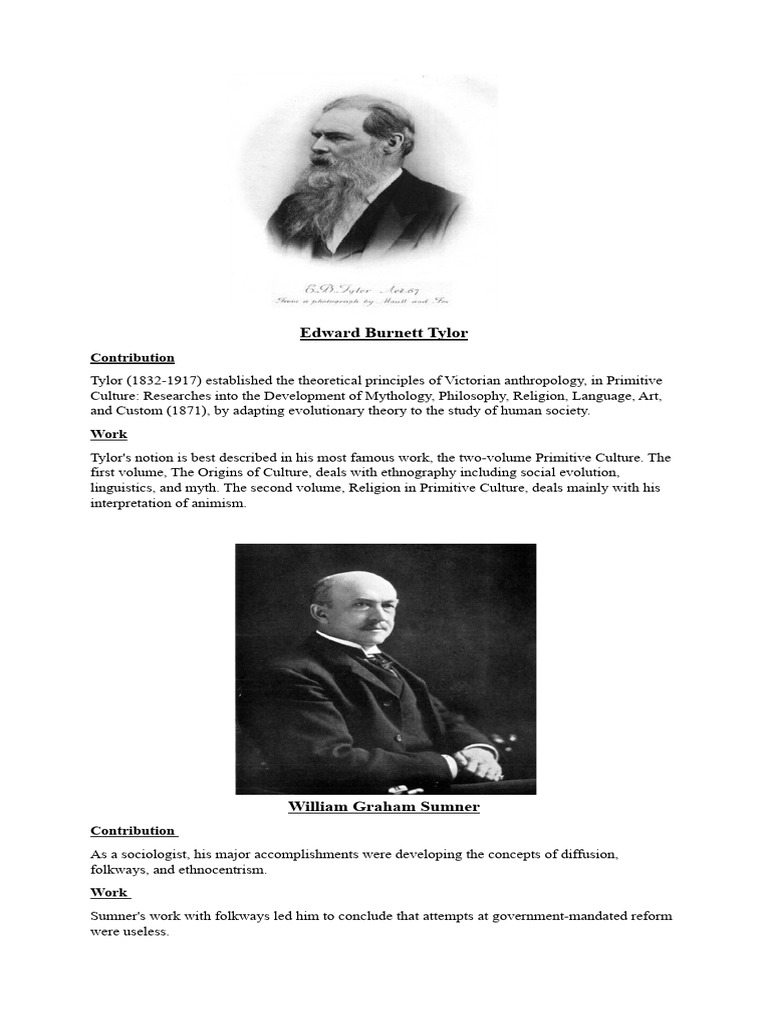 Edward Burnett Tylor | PDF | Anthropology | Sociology