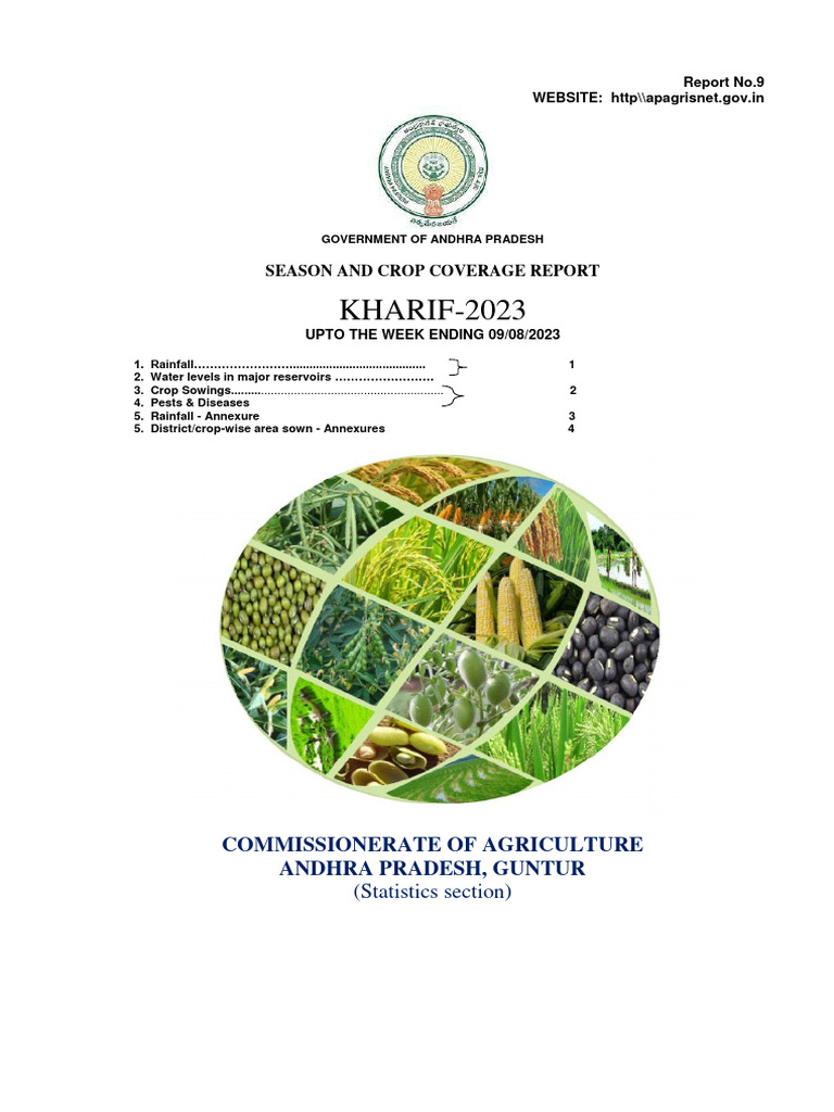 Kharif 2023 Crop Coverage Report AP | PDF | Agriculture | Crops