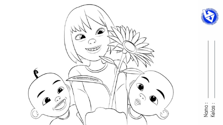 Upin Ipin Coloring Worksheet | PDF