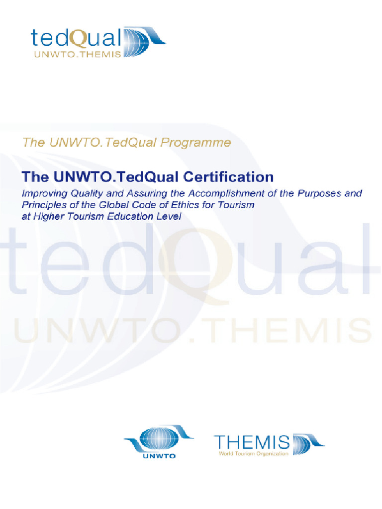 UNWTO.TedQual Certification Manual | PDF | Tourism | Evaluation