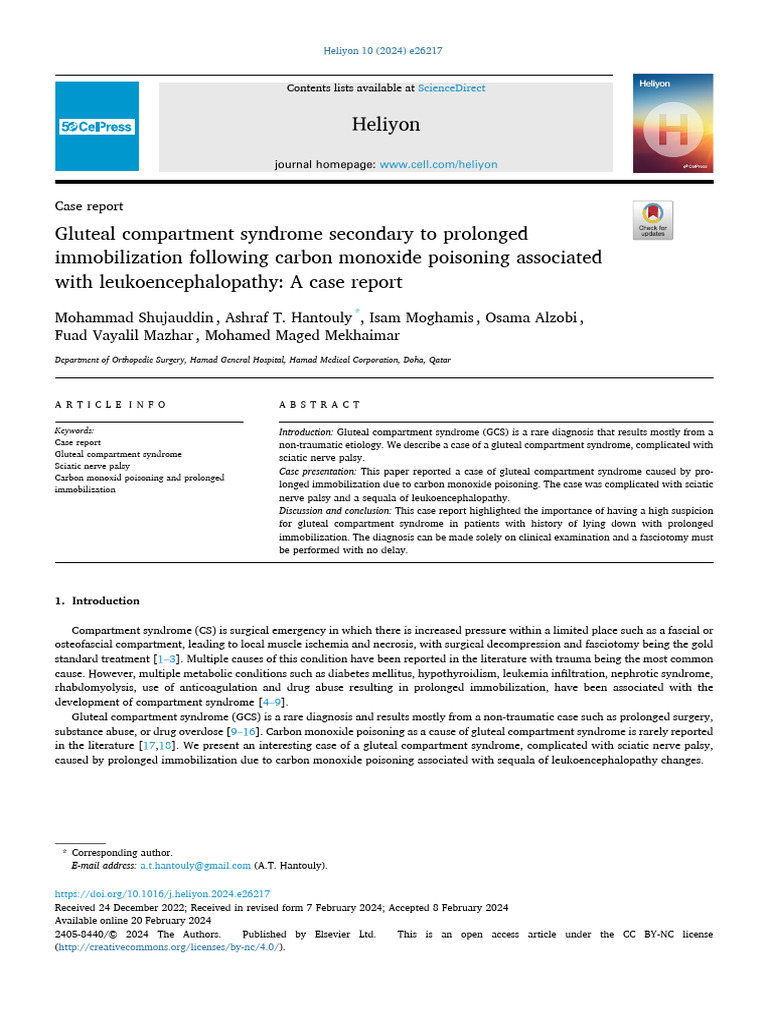 Gluteal compartment syndrome PDF Wound Anatomical Terms Of Motion