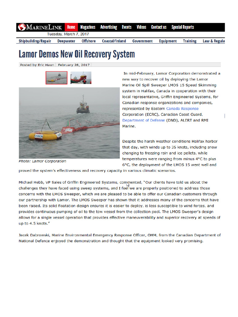 Lamor MOS Sweep | PDF